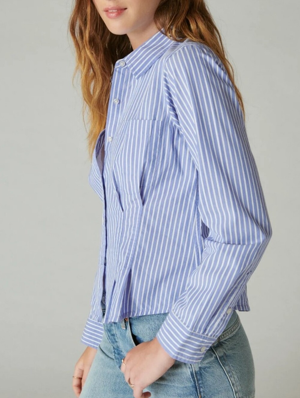 Lucky Brand Striped Corset Short In Blue Size Medium